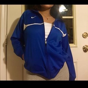 Blue nike zip up sweater